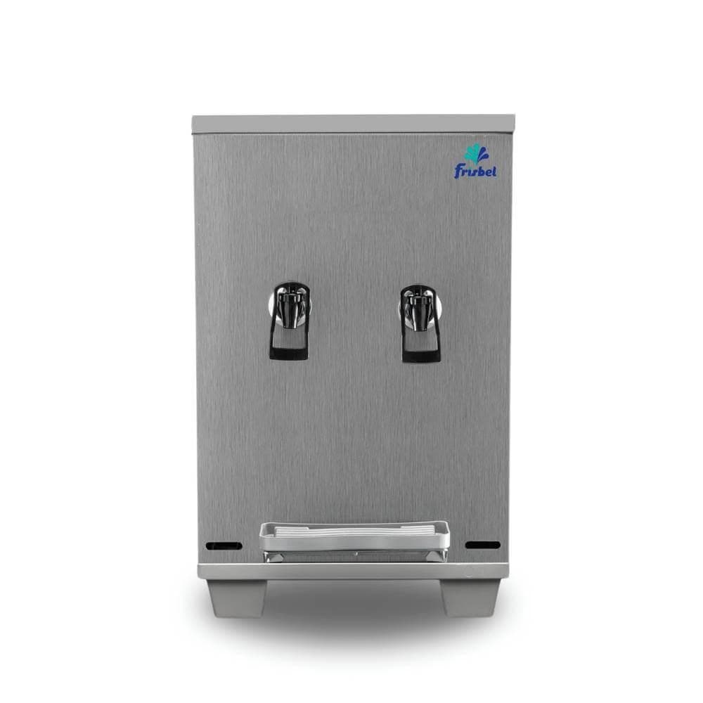 Bebedouro industrial de mesa Frisbel 10 litros aço escovado com duas torneiras geladas