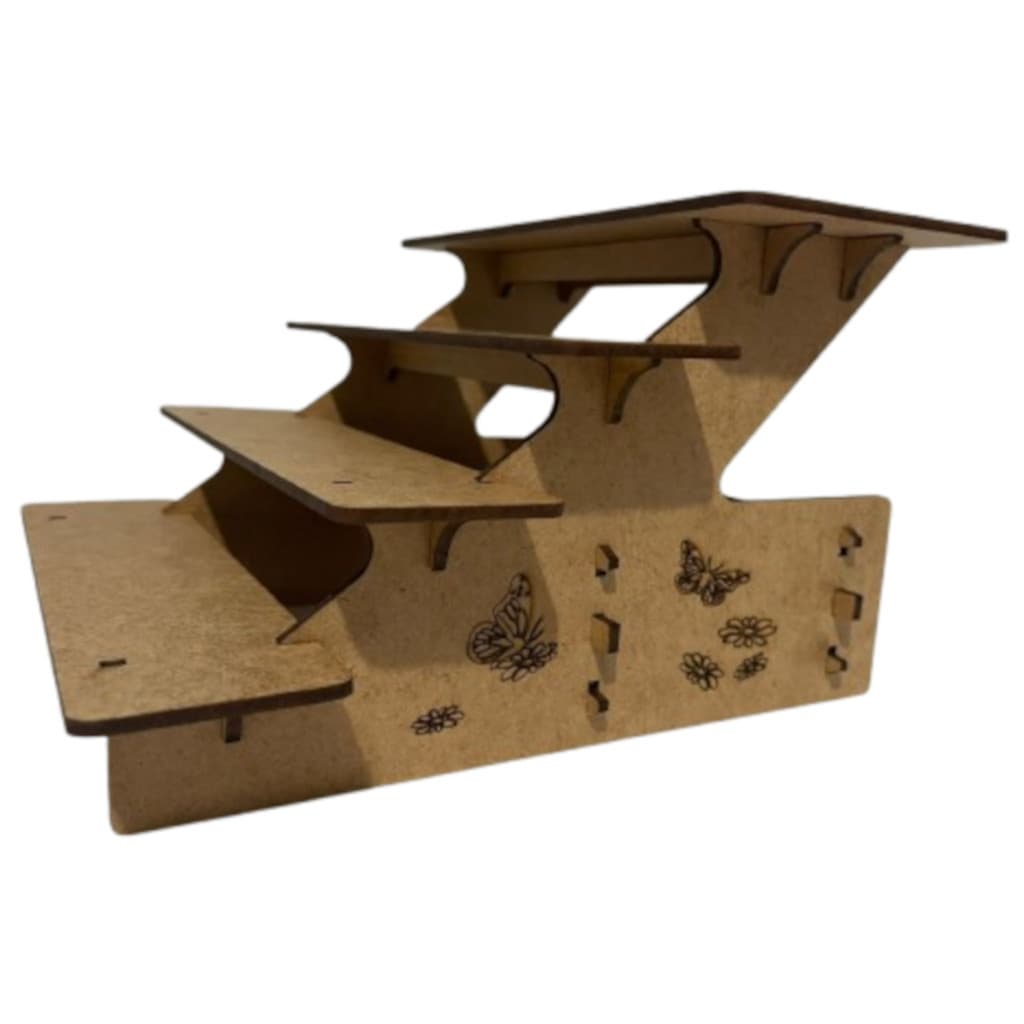 Expositor Balcão Pequeno 4 Andares Feiras Eventos Exposição em MDF Desmontável