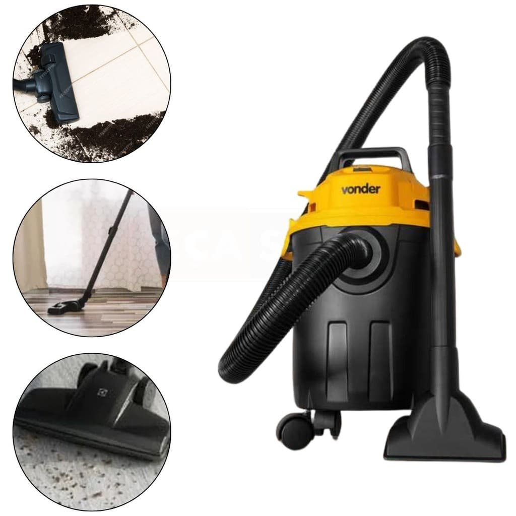 Aspirador de pó e líquidos profissional Vonder APV1010 preto e amarelo
