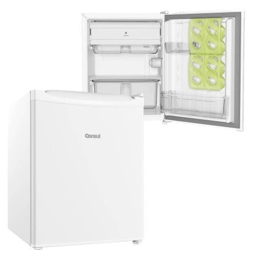 Frigobar Consul 76 Litros CRC08CB 220V branco com porta aberta