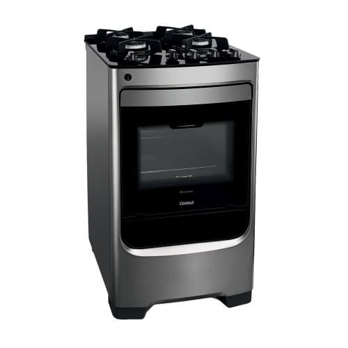 Fogão de piso Consul CFO4VAR, 4 bocas, acendimento automático, cor prata, bivolt.