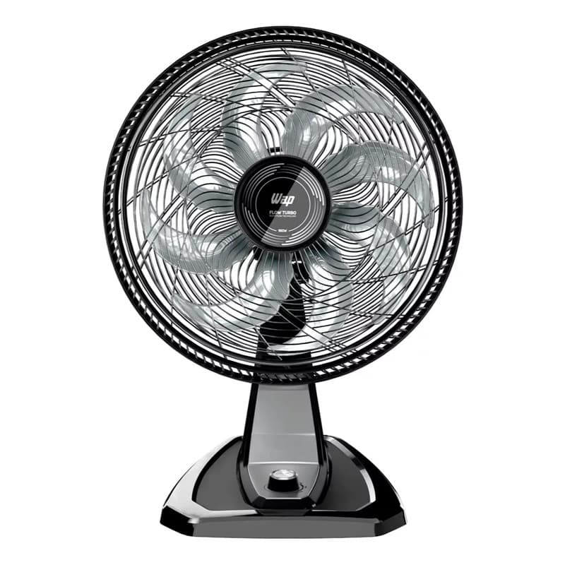 Ventilador WAP Flow Turbo preto e prata, mesa e parede, 220V