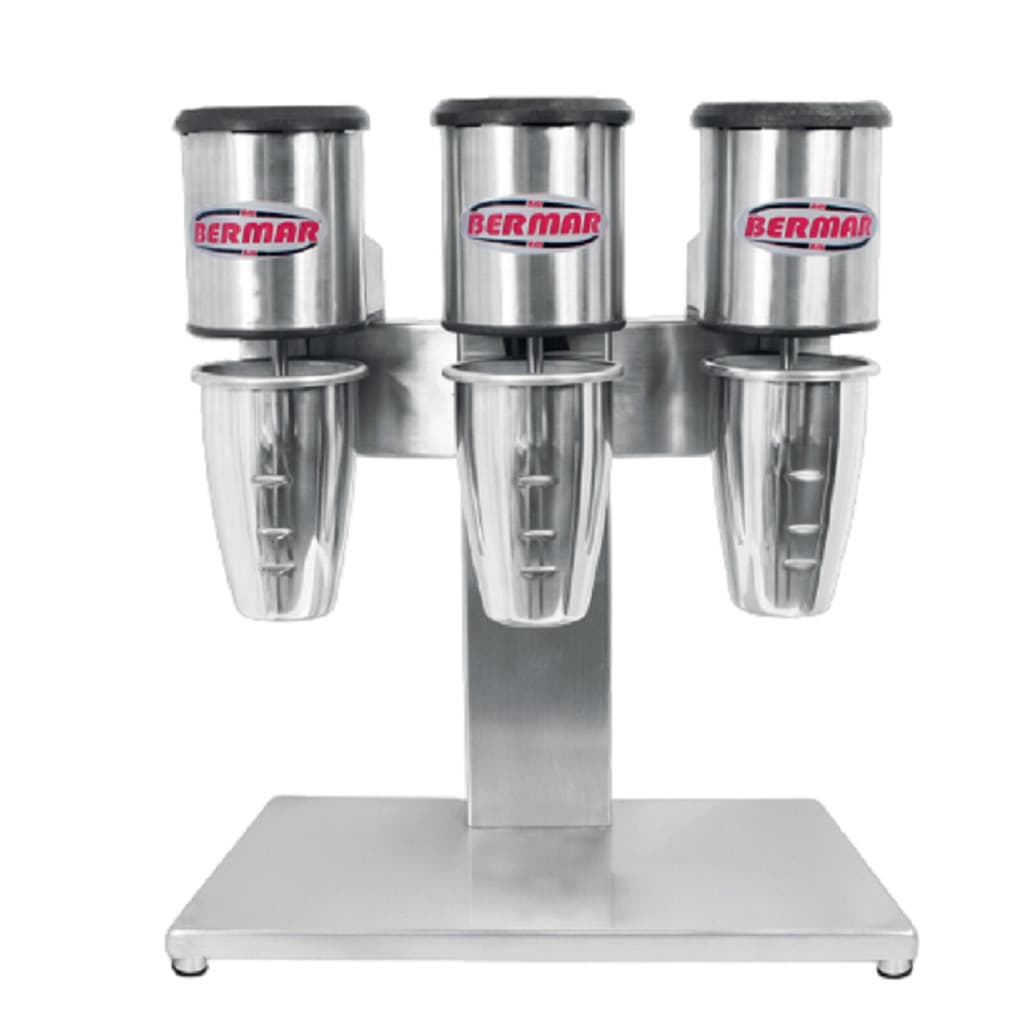 Batedor Milk Shake Açaí Profissional 3 Copos Inox Bermar em aço inoxidável