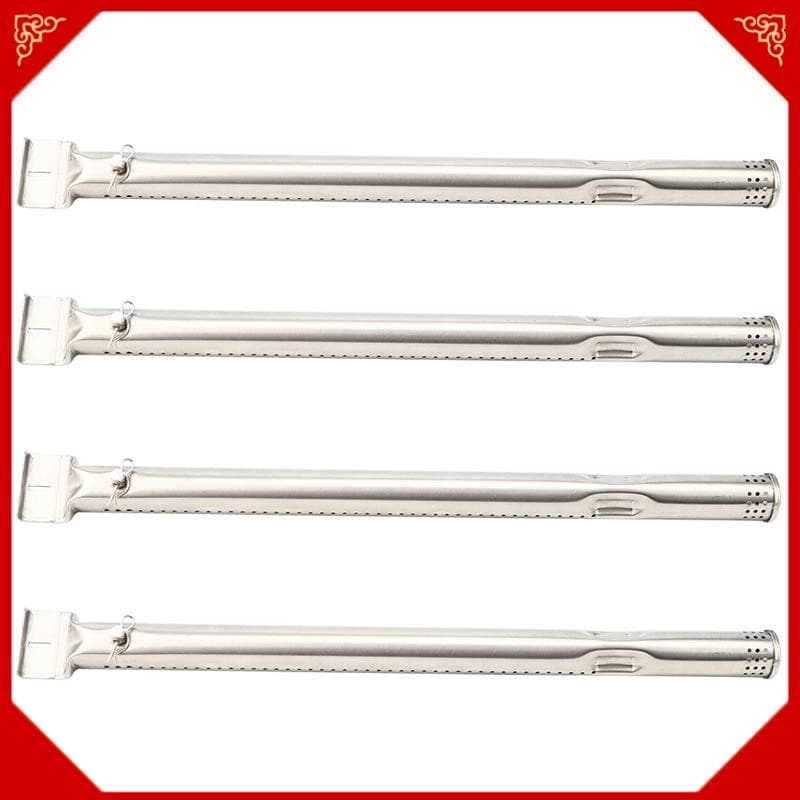 Kit de peças de reposição para churrasqueira a gás com quatro tubos de queimador prateados