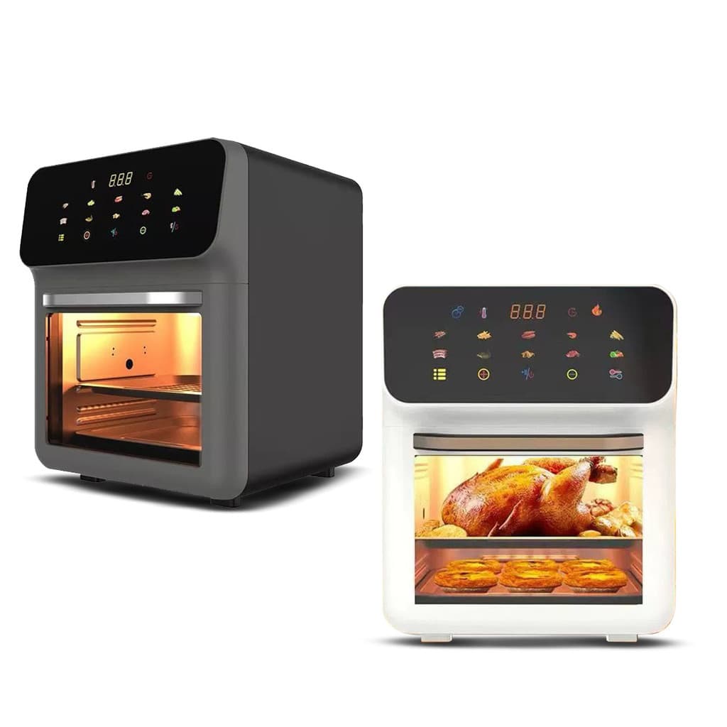 Fritadeira de ar com forno 10 litros 1000w sem óleo ar quente 220v preto e branco