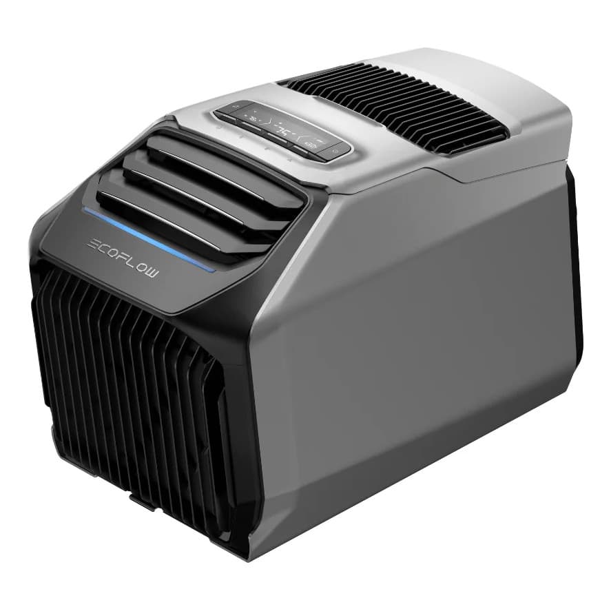 Ar condicionado portátil Ecoflow Wave 2 1500w, cinza e preto, em fundo branco