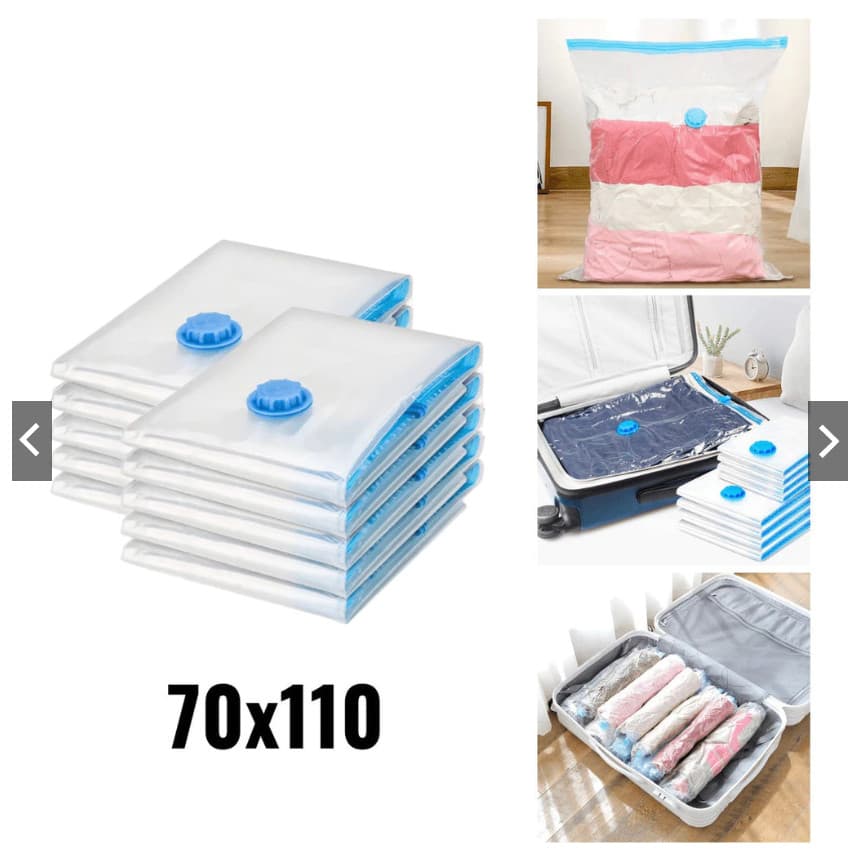 Kit de sacos a vácuo transparentes 70x110 para armazenamento