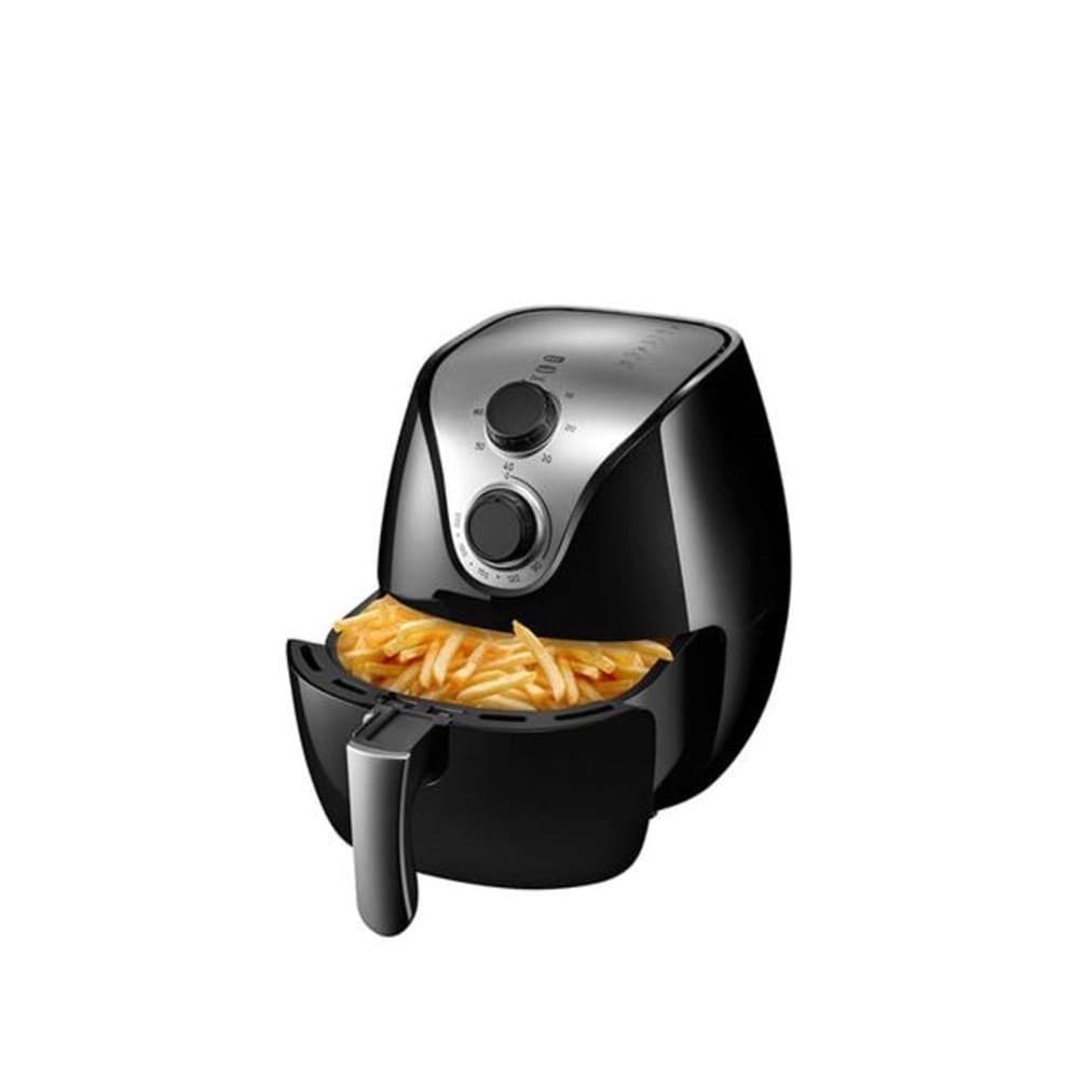 Friteira elétrica preta 4L 220V 1500W com batatas fritas