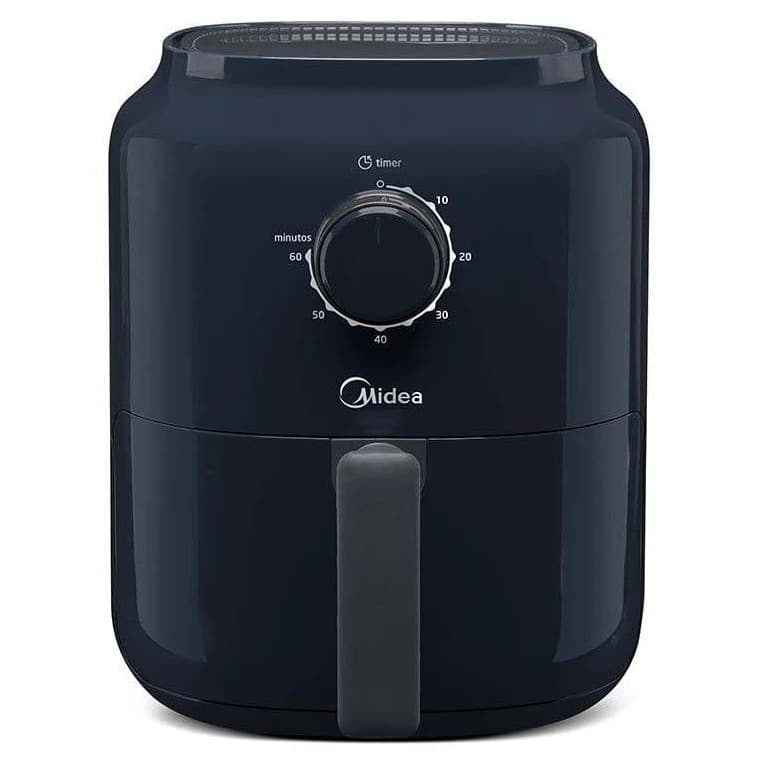 Fritadeira sem óleo Midea 3L azul com timer digital e botão rotativo