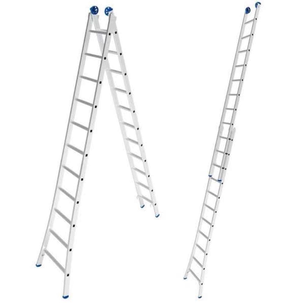 Escada de Alumínio Extensiva 2x11 Degraus 3,37x5,61 Metros EVALD MAX