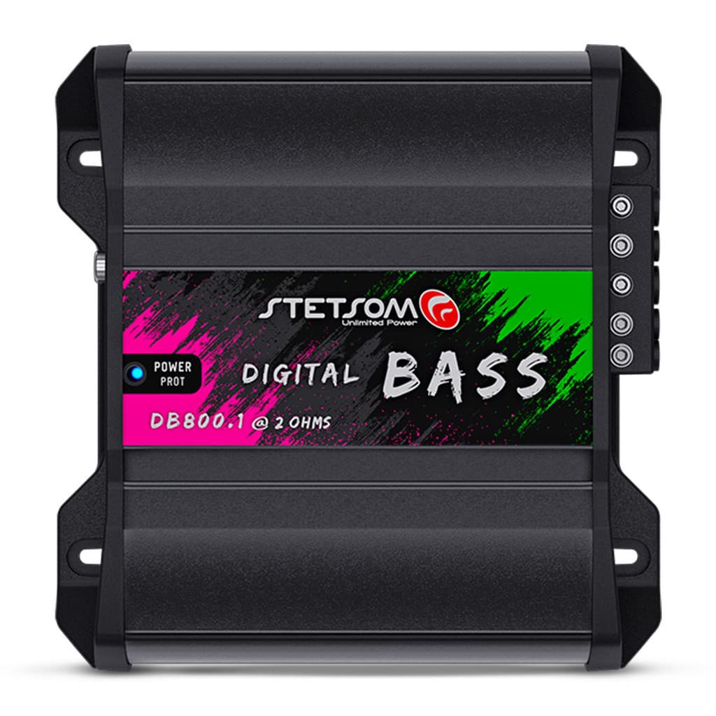 Modulo Amplificador Stetsom 930 Rms DB-800.1 Mono Digital 1 Canal 2 Ohms Classe D Bass Boost Crossover