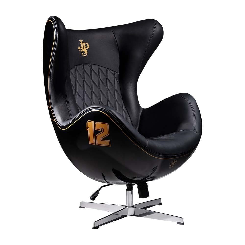 Poltrona Decorativa Egg Chair Lotus nº 12 Preta G53 - Gran Belo