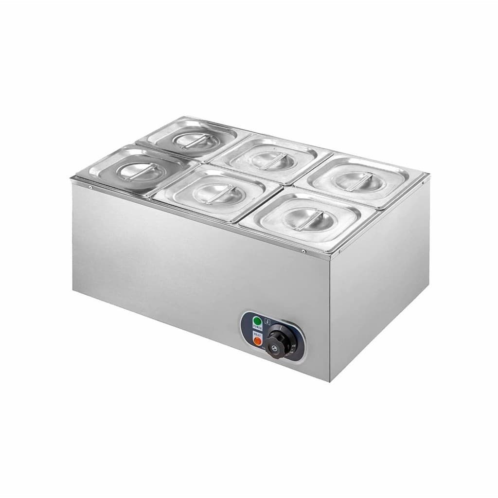 Rechaud Retangular 12 L Com 6 Cubas 1/6  Aço Inox Zprc06