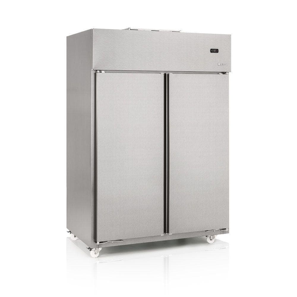 Freezer vertical inox Gelopar com duas portas verticais, 220V, cor prata