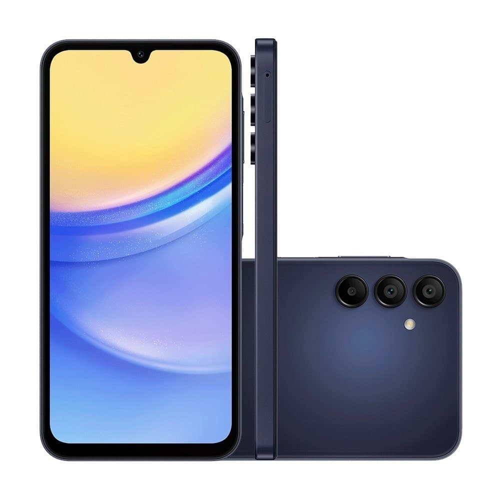 Smartphone Samsung Galaxy A15 5G 256GB 8GB com tela de 6,5 polegadas, câmera quádrupla e design elegante