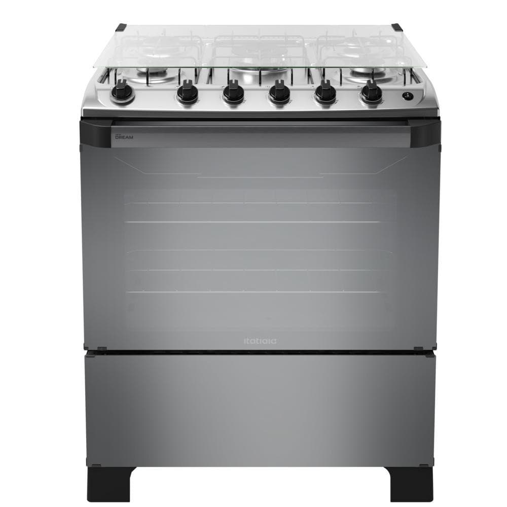 Fogão 5 bocas inox com forno Itatiaia
