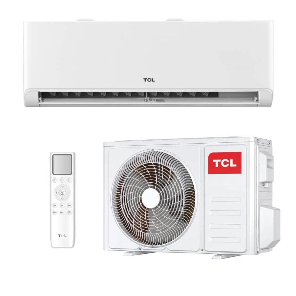 Ar condicionado inverter TCL 24000 Btus, branco, com controle remoto e logo TCL