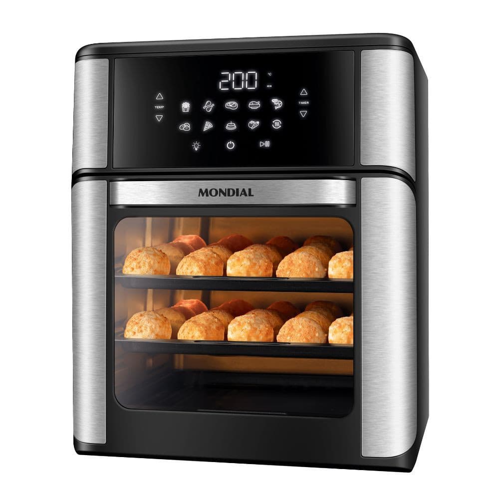 Fritadeira Mondial Air Fryer Oven 12 Litros AFON com pães assados