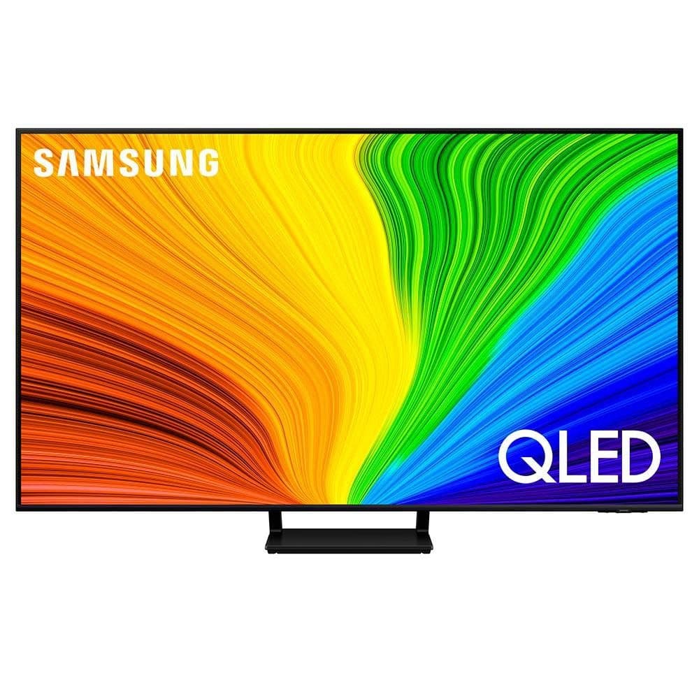Smart TV Samsung QLED 4K 55 polegadas 55Q70D 2024 com tela vibrante em cores vermelho, amarelo, verde e azul