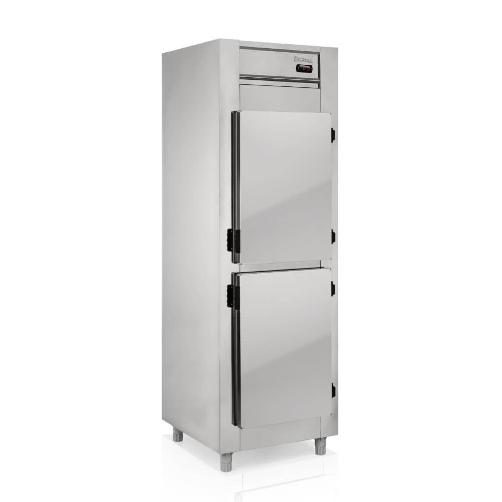 Refrigerador comercial 2 portas Gelopar GREP-2P Inox 220V, aço inoxidável, fundo branco