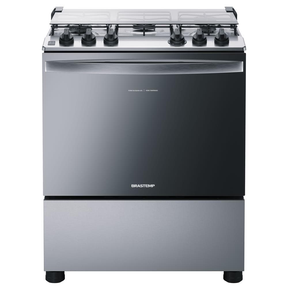 Fogão 5 Bocas Brastemp Automático BFS5NCRUNA Inox em aço inoxidável