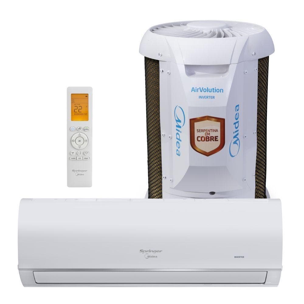 Ar Condicionado Split Springer Midea Airvolution Connect Inverter 9000 BTUS Frio 220V 38TVCI09S5 com controle remoto