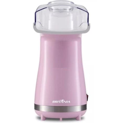 Pipoqueira elétrica Britania Luxxpink 1200w com tampa dosadora, cor rosa claro.