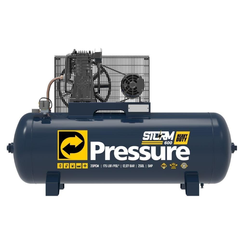 Compressor Ar Storm HD 50L 5HP 220/380V Trifásico Pressure azul