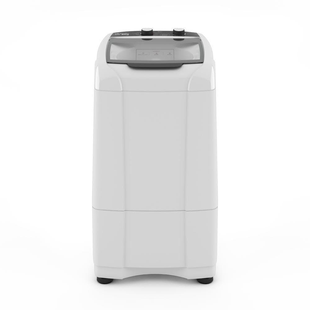 Lavadora de roupas branca automática Mueller 8 kg, modelo Energy, contra fundo branco