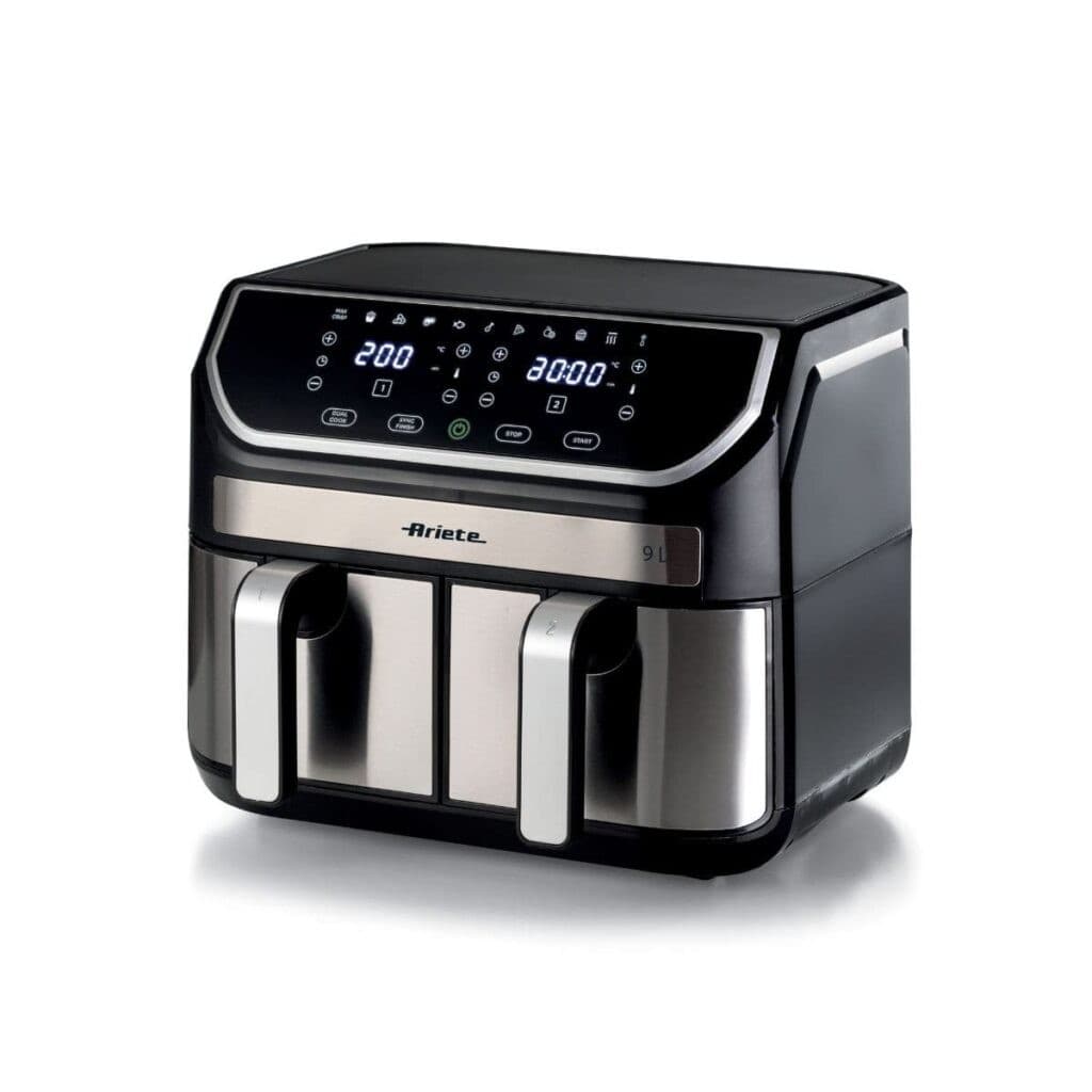 Fritadeira Ariete Air Fryer com cesto duplo, preto e prata, 9 litros, 2100W, 220V