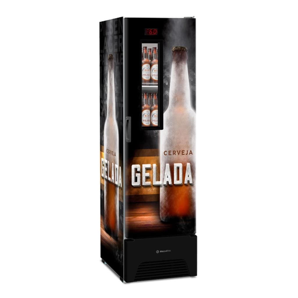 Cervejeira Expositor Vertical Porta Sólida 300/336 Litros Vn28fp Optima Adesivada 220v - Metalfrio