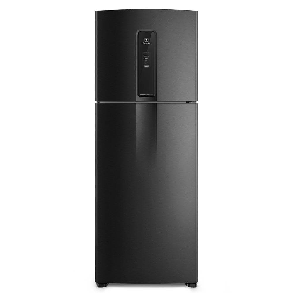 Refrigerador Electrolux de 2 portas, Frost Free, 480 litros, preto e inox