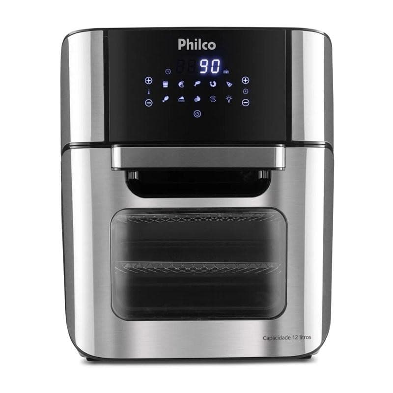 Fritadeira Air Fryer Oven 4 em 1 12L 1800W PFR2200 Philco, cor prata e preta