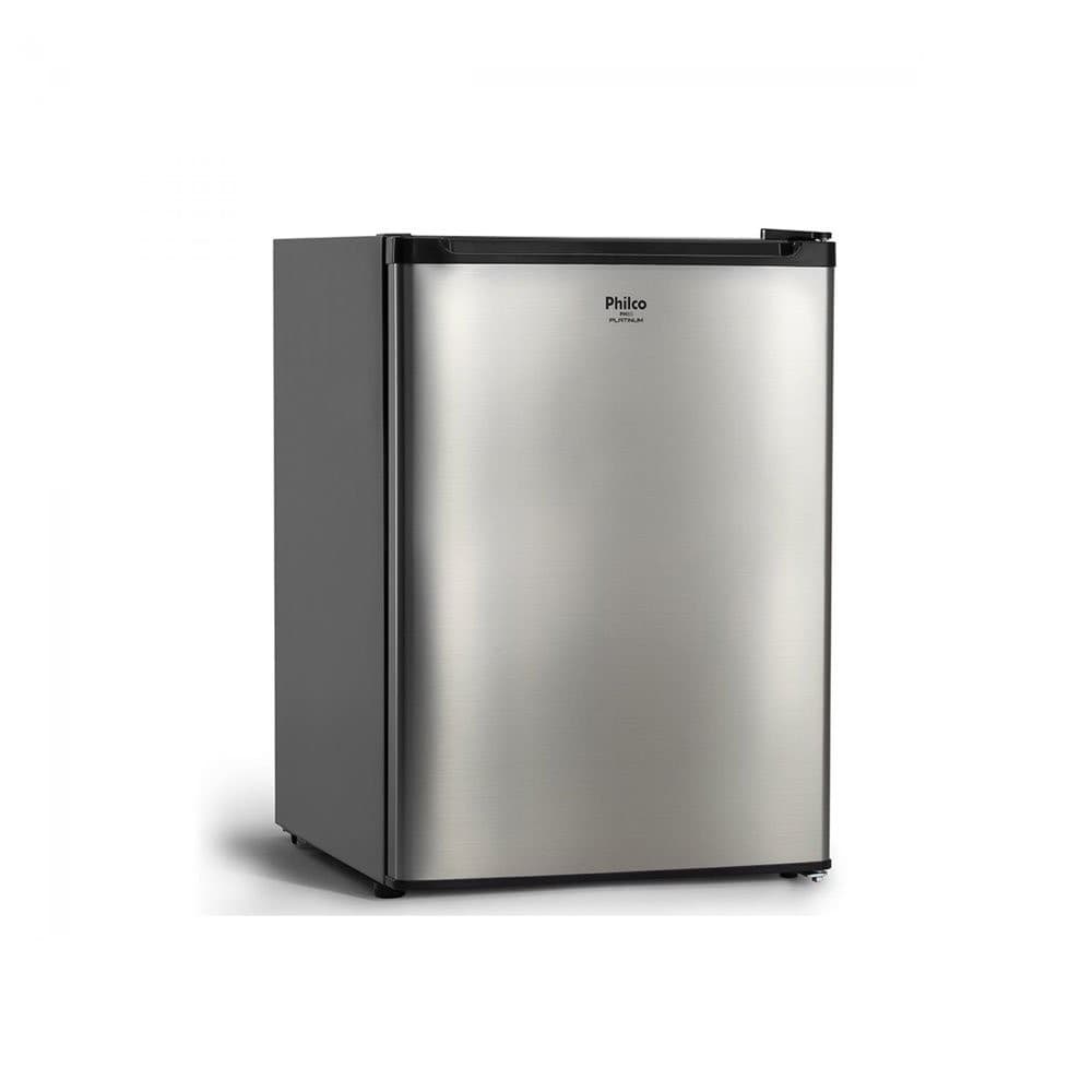 Frigobar 68 litros Philco PFG85PL, prateado com porta preta