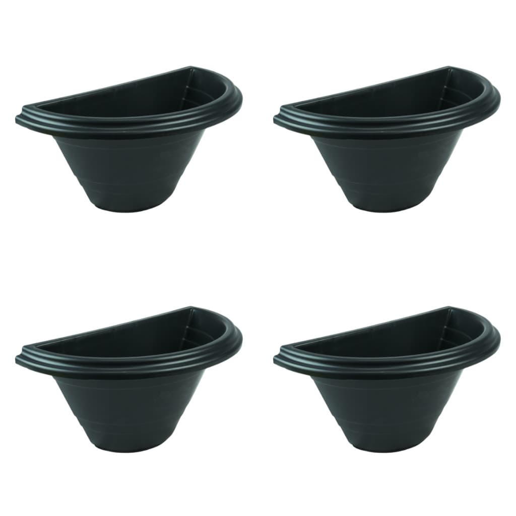 Kit 4 vasos jardim vertical meia lua Merconplas 1500ml preto