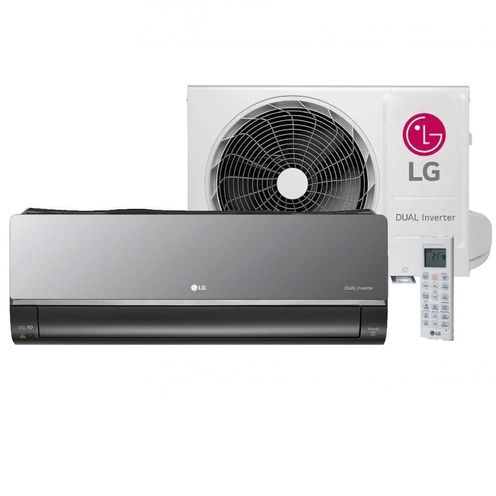 Ar-condicionado LG DUAL Inverter Voice + AI ARTCOOL 18.000 BTU, cinza e branco