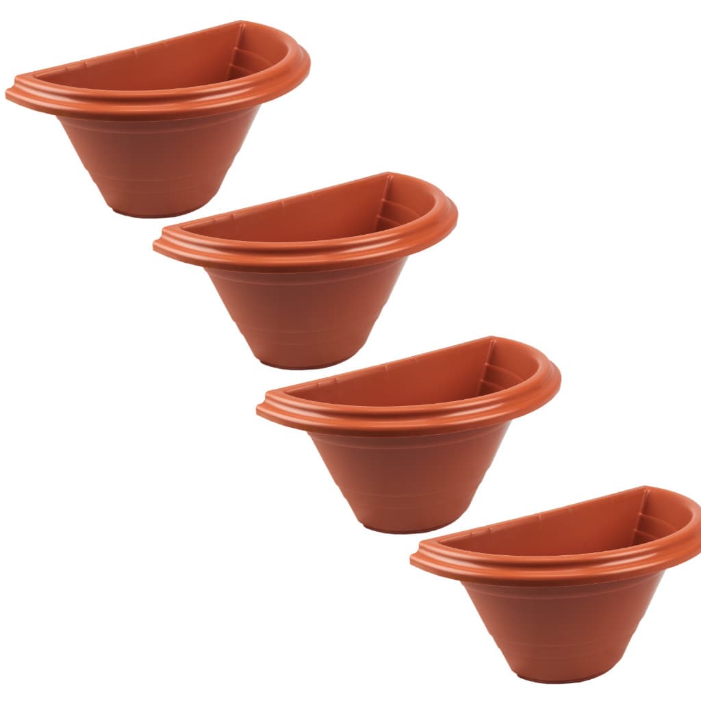 Kit 4 vasos para jardim vertical terracota meia lua suspenso Merconplas