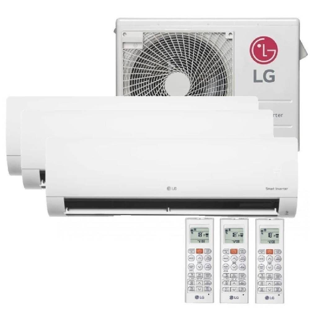 Ar condicionado multi tri split LG 24000 BTU 3x9000 quente e frio 220V com controles remotos