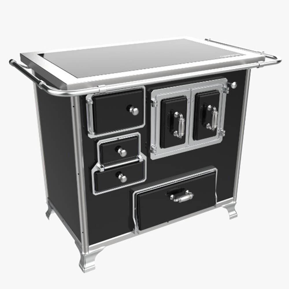 Fogão a Lenha Venâncio Vitrocerâmico N° 02 Gabinete e Porta Dupla Direito Preto S/ tampa FL2GV 35947