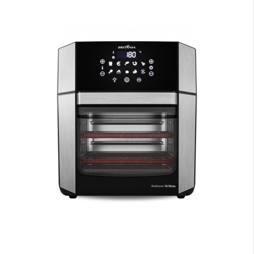 Fritadeira Elétrica Britânia 16L 4 em 1 com Porta Removível, 110V, Preto e Aço