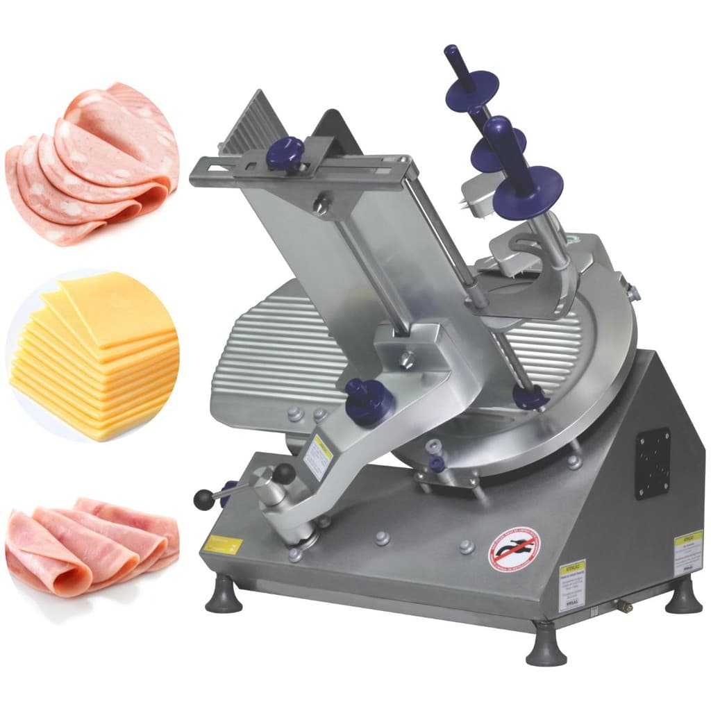 Cortador de frios automático profissional Gural AXT33i 330mm, aço inoxidável, cortes de presunto e queijo