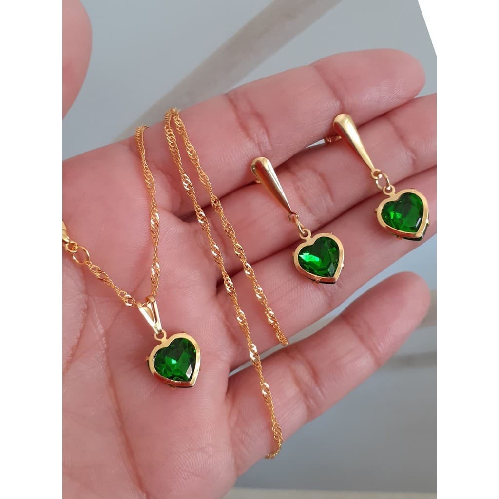 Kit C/ 4 Conjuntos Corrente + Pingente + Brinco Folheado A Ouro 18k Conjunto Dourado Elegante 45Fem-M