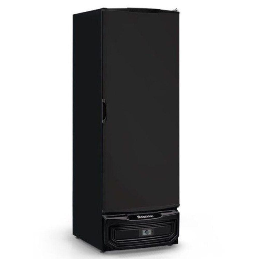 Freezer vertical preto GPC57TE Gelopar 577 litros com porta cega tripla ação