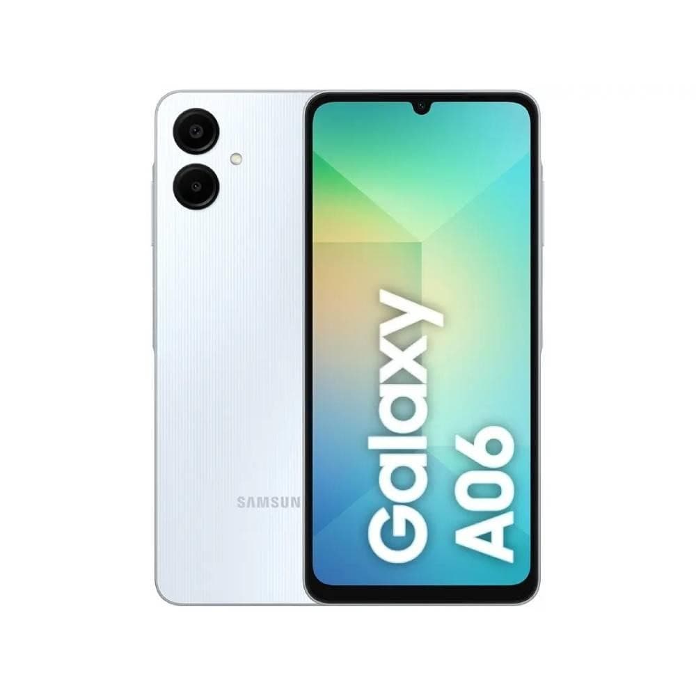 Smartphone Samsung Galaxy A06 128GB 4GB RAM branco com câmera traseira dupla