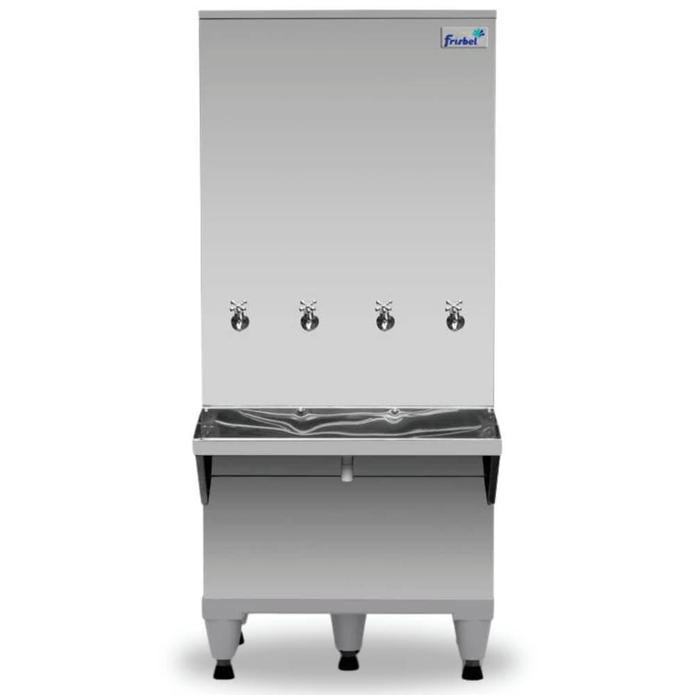 Bebedouro industrial Frisbel coluna 200 litros 3 torneiras gelada 1 natural inox 110V