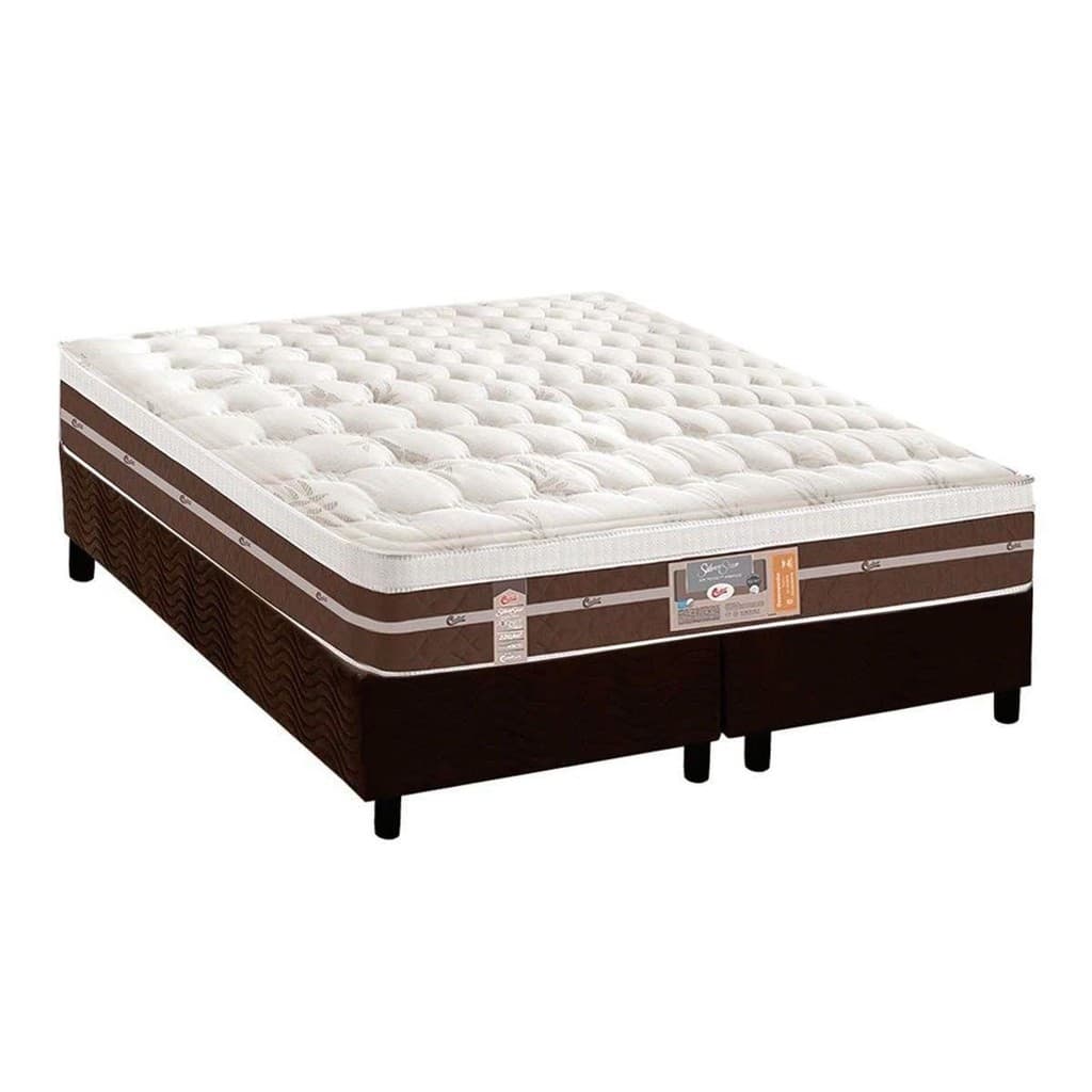 Colchão queen size Castor Silver Star Air Híbrido com base CRC Suede Brown