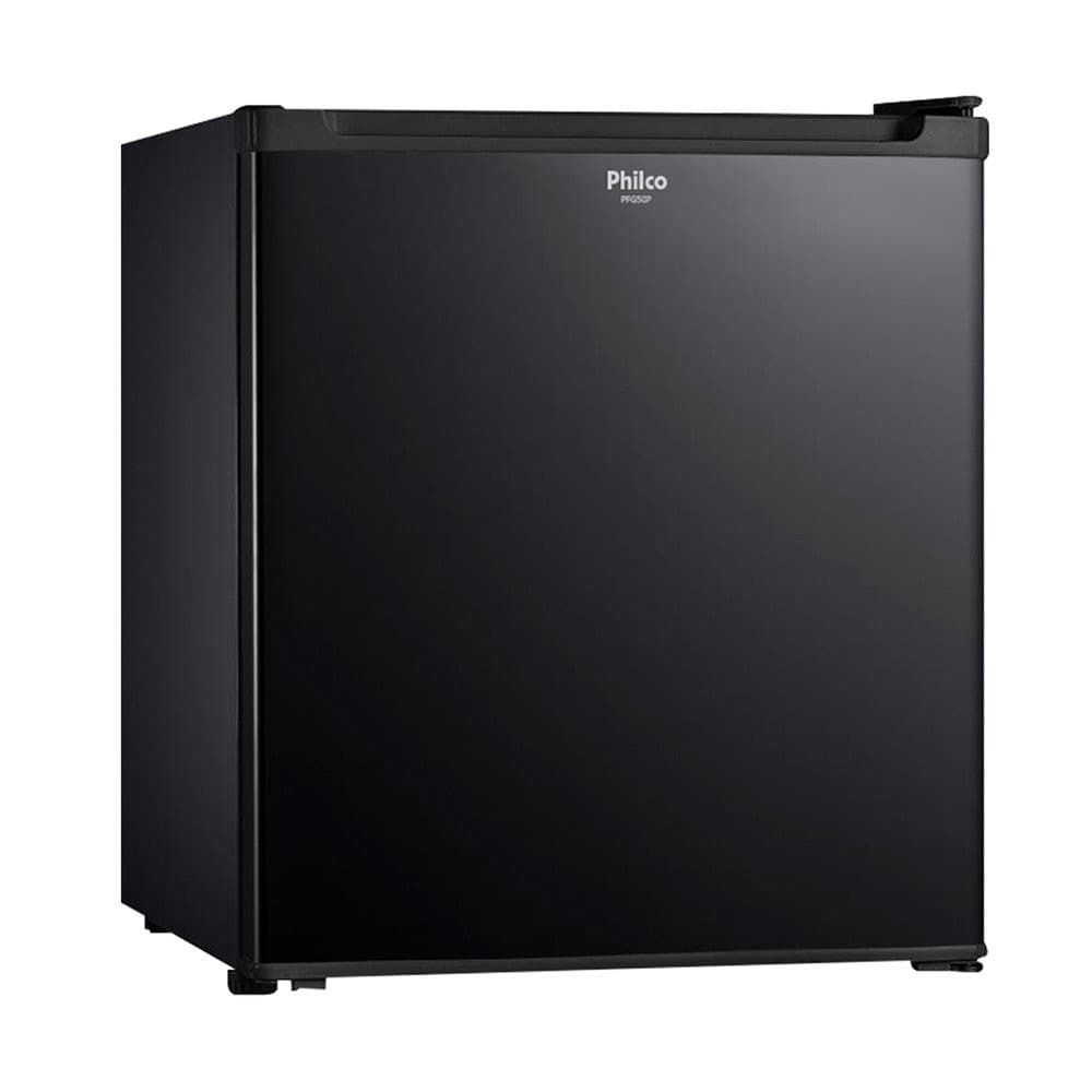 Frigobar Philco 45L PFG50P preto, degelo manual, controle de temperatura, frente