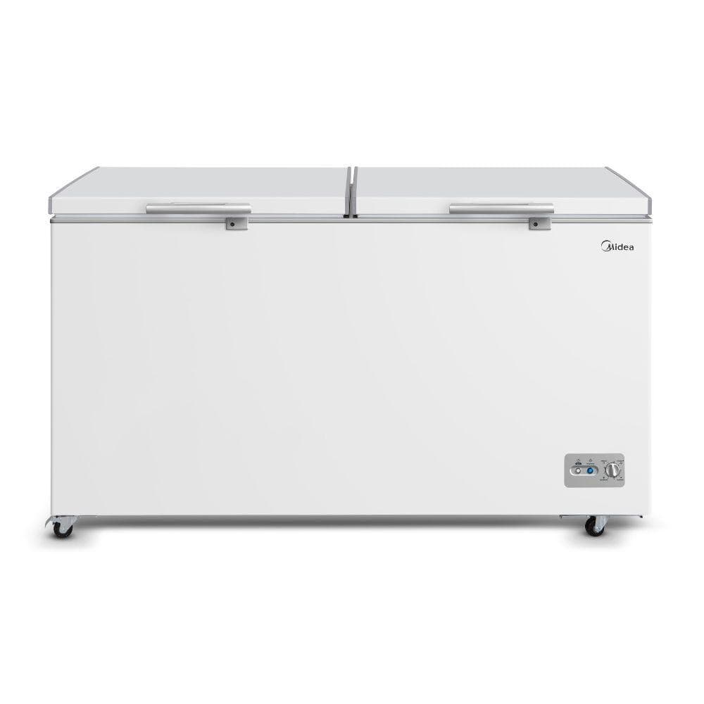 Freezer horizontal Midea 508L, 2 portas, 3em1, modelo MDRC698FZD, cor branca
