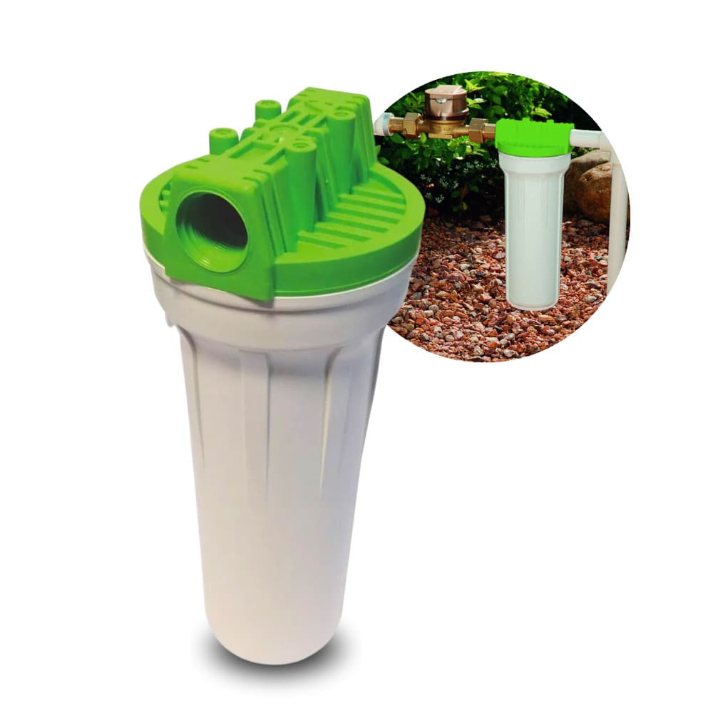 Filtro de água Eco Poe 9.3/4 para caixa d'água e cavalete, polipropileno, branco e verde