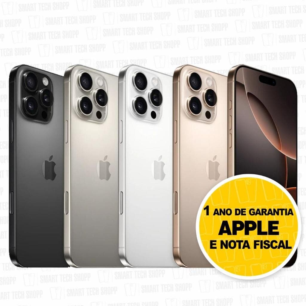 Fone sem fio + Celular iPhone 16 Pro e Pro Max 256gb 5g Original 1 Ano de Garantia